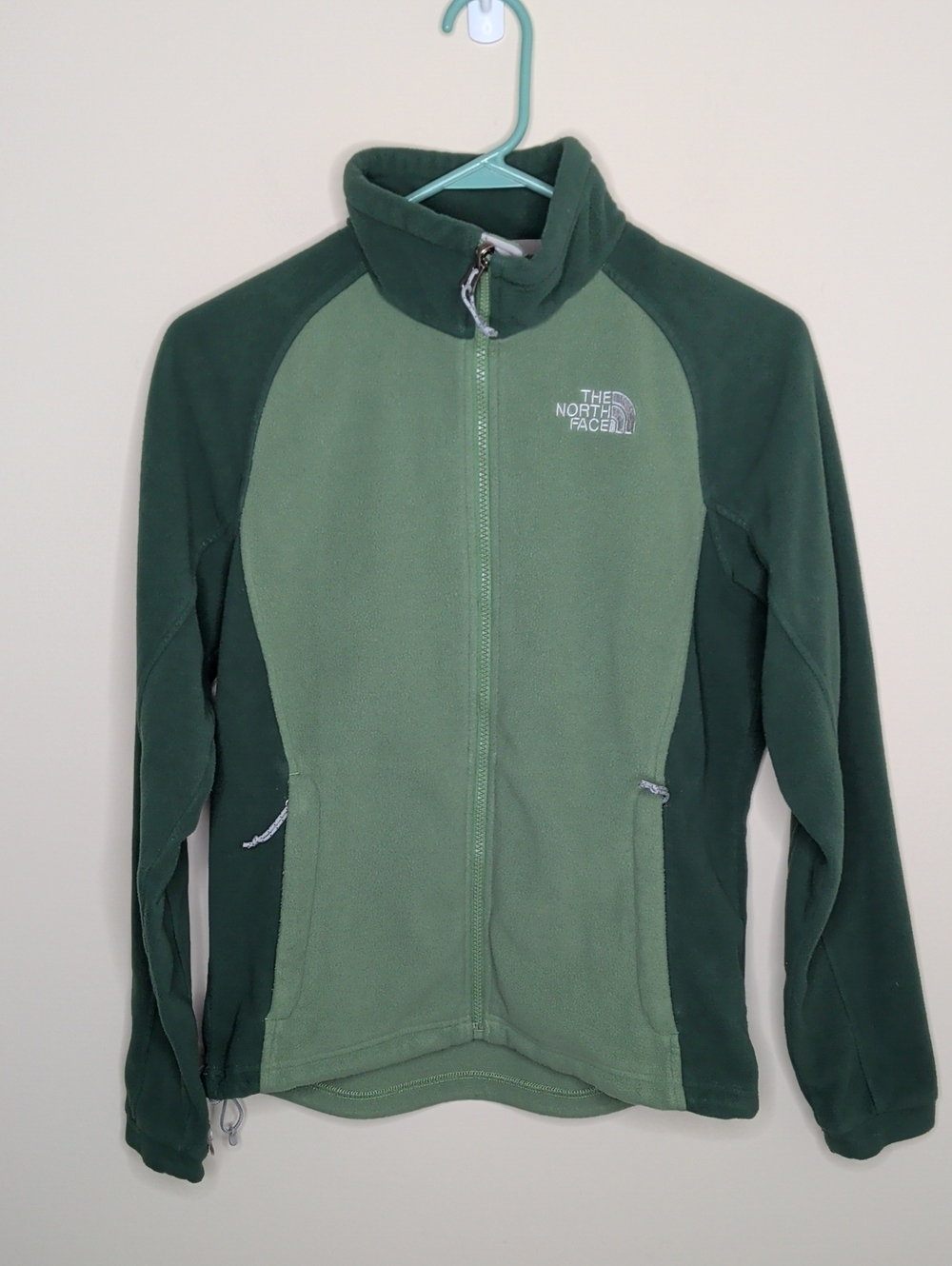 The North Face Two-Tone Green Full-Zip Fleece Jacket Size Small